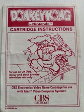 Nintendo Donkey Kong Atari 2600 Game Manual Instructions