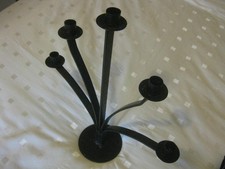 Antique Cast Iron Free Standing 5 Branch Candlestick Holder