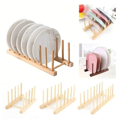 Wooden dish rack stand holder - wooden,