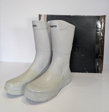 Musto Ocean Rain Boots Men's Size UK 10 Grey Waterproof Mid-Calf Wellies FMFT018