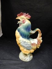 Antique French Majolica Cockrel Rooster Water Pitcher Jug ? St Clement, See Mark