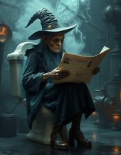 Witch on the toilet sign, Gothic Witch sign, Witch plaque, Witch sign