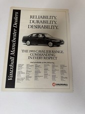 Original 1993 Mk3 Vauxhall Cavalier Turbo Magazine Advert Frame Ready Retro