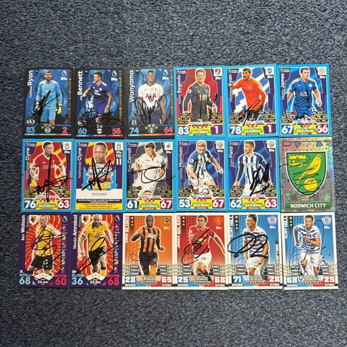 Signed match attax cards - 18,