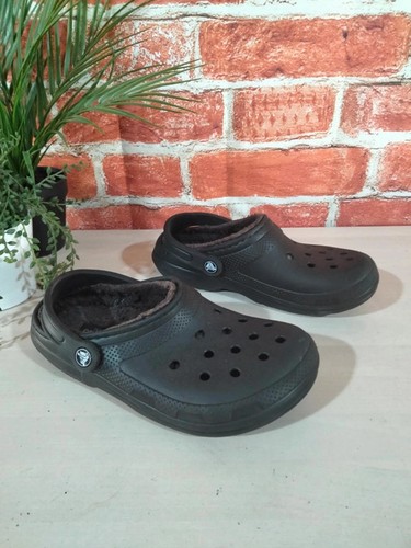 Women black crocs faux - crocs, fur