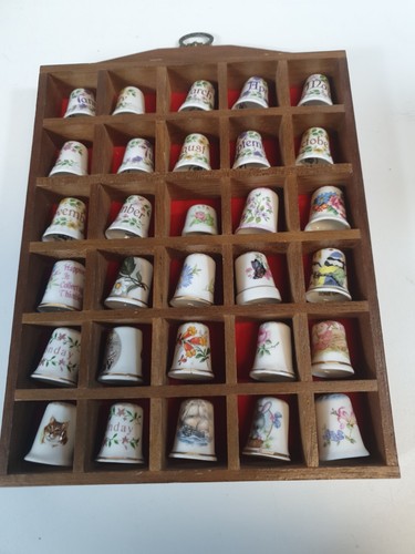 Wooden thimble display - thimble/display, case