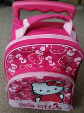Pink Hello Kitty Child's Pull Along Travel Bag Wheels and Extendable Handle 
