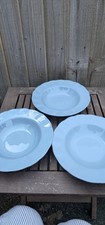 SET OF THREE VINTAGE 1940s GRINDLEY Blue PETAL WARE Gridley, SOUP BOWLS