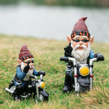 1PC Naughty Garden Motorcycle Novelty Gnome Statues Ornaments Outdoor Decoration