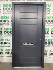 SHORT GREY FRONT DOOR COMPOSITE WOODGRAIN EXTERIOR EXTERNAL ANTHRACITE PRE-OWNED