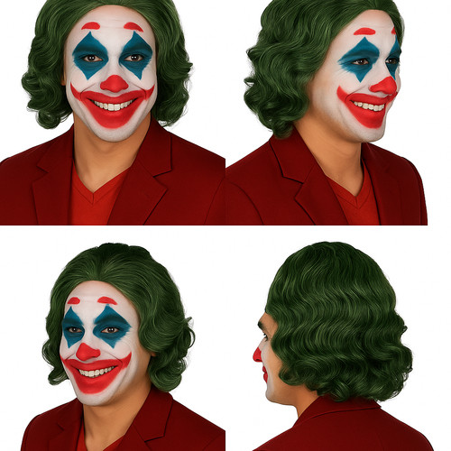 Joker green wig clown costume - green,