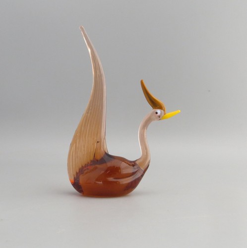 Glass swan duck ornament - glass,
