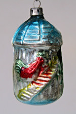 Vintage Glass Embossed ROOSTER
