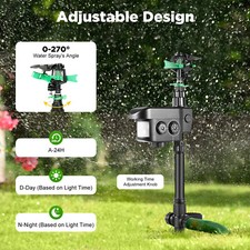 Solar Animal Water Spray Sprinkler Sensor Motion Activated Cat Deer Dog Driven