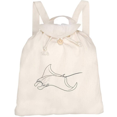 Manta ray canvas rucksack - 'manta, /