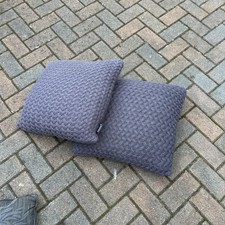 Grey Habitat Woven Cushions Set Of 2. Good Condition
