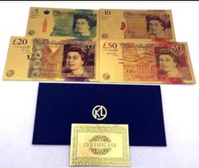 Full set Gold foil Bank notes 