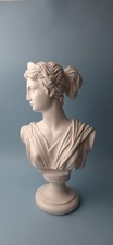 Greek Roman Goddess Artemis/ Diana Bust Head Statue Sculpture Painted Plaster