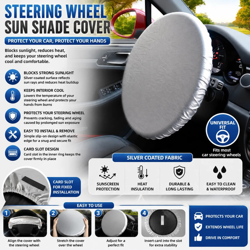 Car steering wheel sun shade - car,