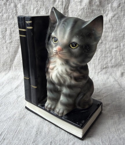 Vintage ceramic kitten - kitten, bookend