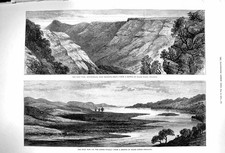 Original Old Antique Print 1879 Zulu War Helpmakaar Rourke Drift Tugela River