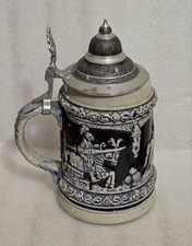 German Beer Stein with Pewter