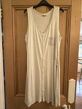 M&S Grey And White Striped Maternity Nightie, Size 18