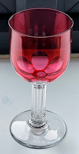 Antique cranberry wine glass - cranberry,