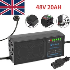 48V 20AH Smart Lead Acid Battery Charger Fast Charging Electric Bike Vehicle UK