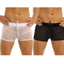 Men Mesh Sheer Beach Boxers