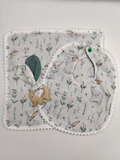 Muslin Baby Taggy Blanket Set Muslin Squares Baby Bib Wooden Theeter