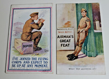 ORIG 2 WW1 POSTCARDS ROYAL FLYING CORPS 1917 & 1918  BOTH  COMIC