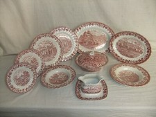 Myott & Meakin - Country Life & Royal Mail - vintage red plates & bowls - 3F3A #