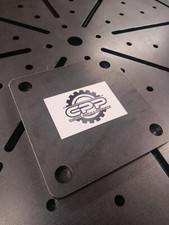 Square Metal Plate 12mm Thick Mild Steel  150mm x 150mm Laser cut 16mm Holes