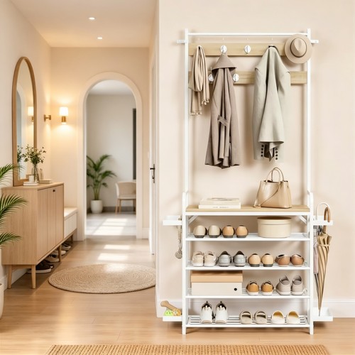 Free standing coat rack with - free,