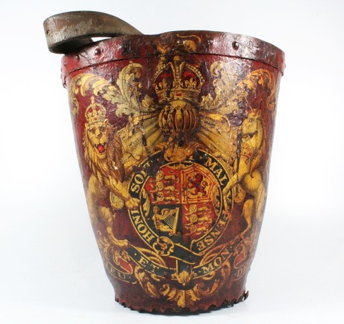 Antique georgian leather fire - antique,