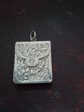 Antique Edwardian solid silver stamp case/holder hallmarked Chester 1903