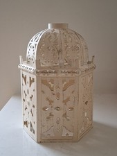 Moroccan Style Ceiling Light Shade Cream Hexagonal Metal Cut Out