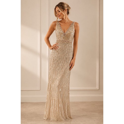 Mac duggal champagne beaded - mac,