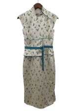 KAREN MILLEN Ladies UK 8 Vintage Mint Butterfly Embroidered Oriental Dress USED