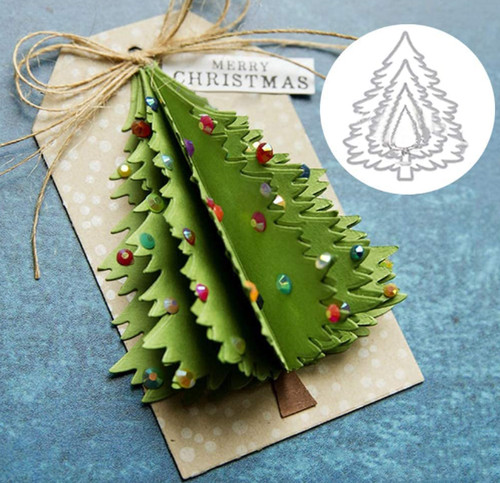 Christmas tree card cutting - tree,