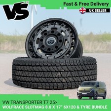 FOR VOLKSWAGEN T7 WOLFRACE SLOTMAG 17" GUNMETAL 6X120 ALLOY WHEELS & TYRES