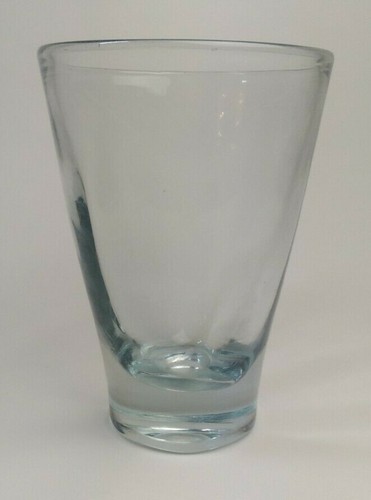 Hand blown clear glass - clear, vase