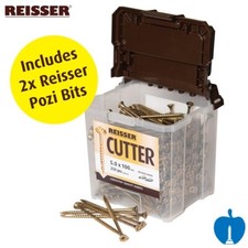 5.0 x 50mm Reisser CUTTER Full Thread High Performance Joinery Woodscrews 600...