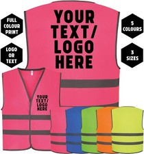 Kids Childrens Custom Personalised Printed Hi Viz High Vis Safety Vest Waistcoat