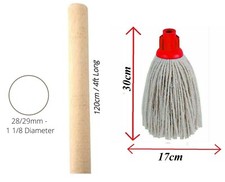 Heavy Duty Floor Cotton Mop With HANDLE Plastic Socket Head Cleaning Mop String