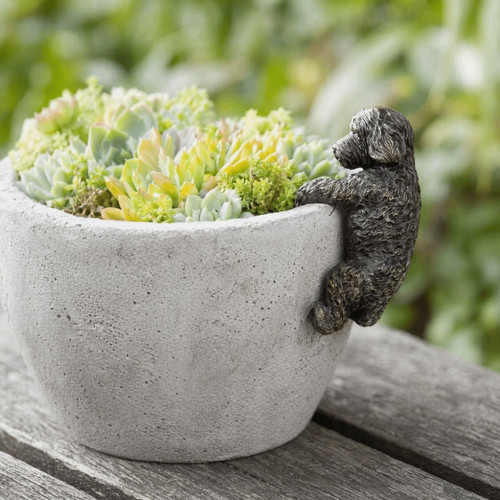 Dog climbing garden statue - dog,