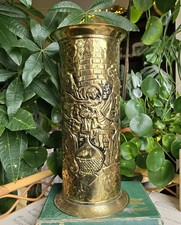 Vintage Umbrella Stick Cane Holder Peerage Brass Bar Pub Tavern Scene Country