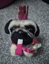 Doug The Pug Birthday / Princess Style Dog Plush 7 Inches