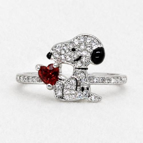 Cute beagle puppy heart ring - beagle,
